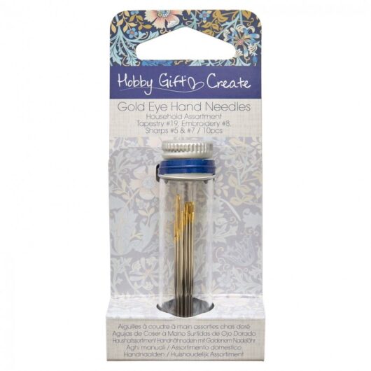 Hobby and Gift Woodblock Floral Gold Eye Assorted Sewing Needles
