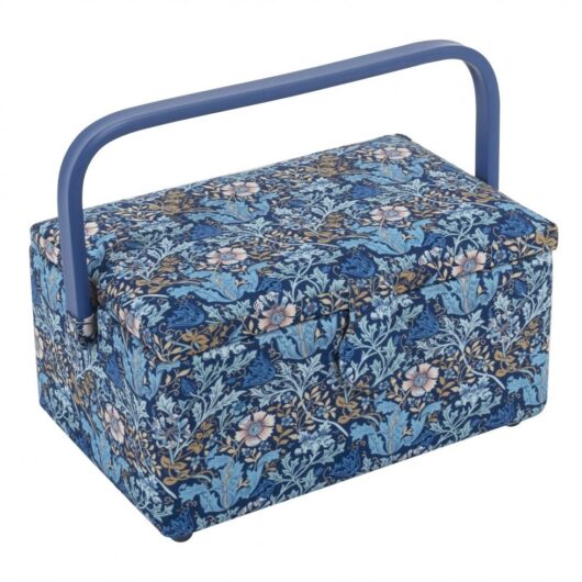 Hobby and Gift Woodblock Floral Medium Sewing Box
