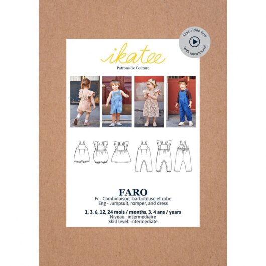 Ikatee Paper Sewing Pattern Baby Faro Jumpsuit & Dress