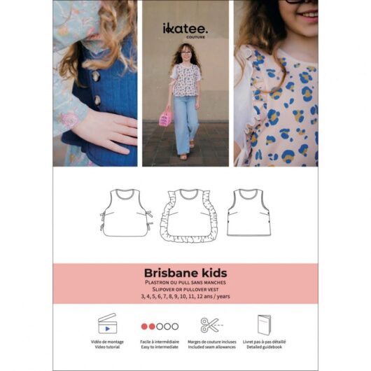 Ikatee Paper Sewing Pattern Kids Brisbane Slipover Vest