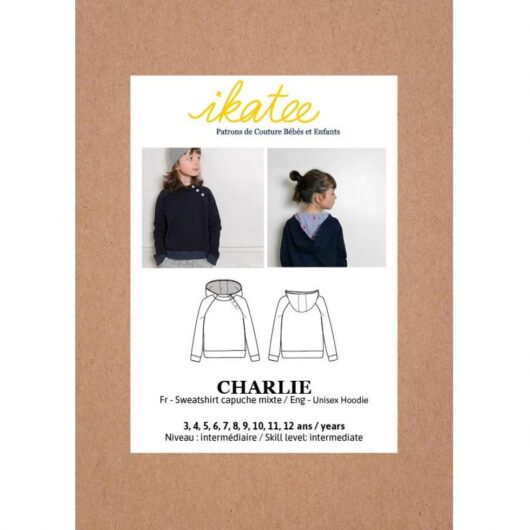 Ikatee Paper Sewing Pattern Kids Charlie Hoodie