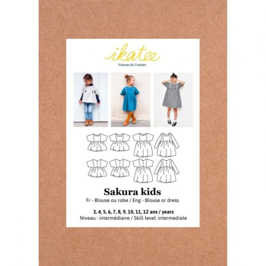 Ikatee Paper Sewing Pattern Kids Sakura Blouse & Dress