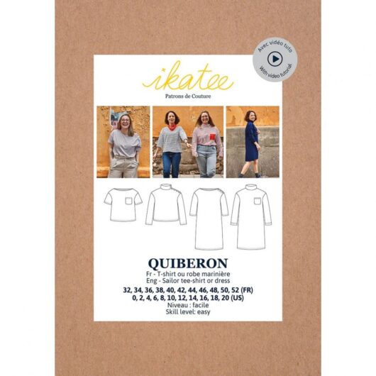 Ikatee Paper Sewing Pattern Quiberon Sailor Tee Shirt & Dress