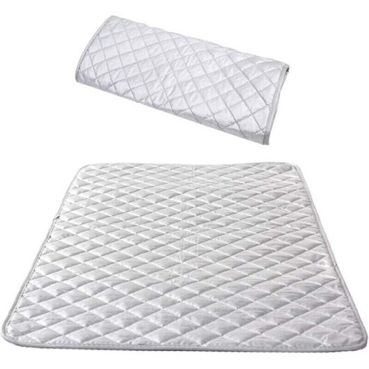 Insulated Ironing Board Cover, Steam Ironing Cover, Portable Tabletop Cotton Ironing Mat for Washing Machine, Dryer, Travel, Home, 48 x 85 cm (1