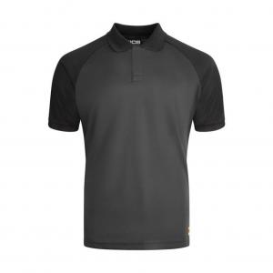 JCB Unisex Classic Collar Polo Shirt GreyBlack XL JCB016GYBLXL