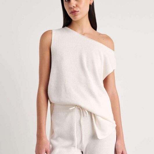 Jag Linen Rich Relaxed Knitted T-Shirt White