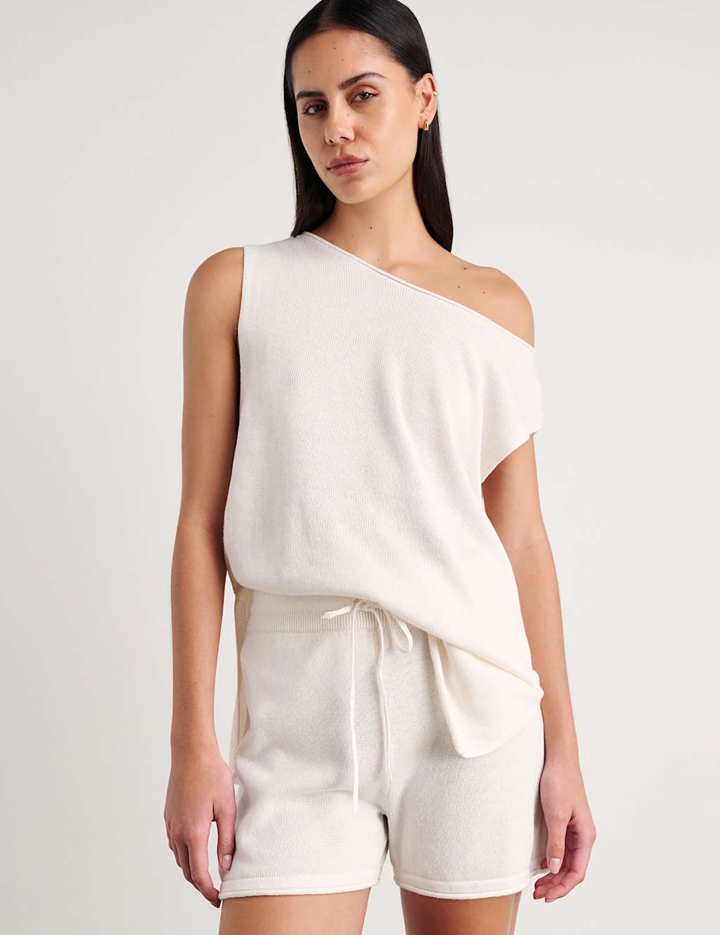Jag Linen Rich Relaxed Knitted T-Shirt White
