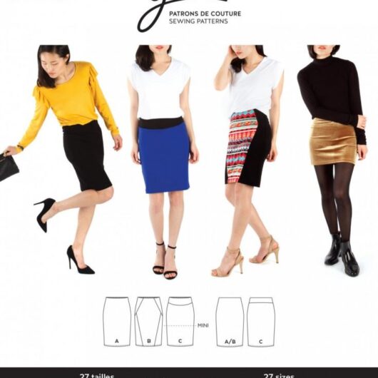 Jalie Paper Sewing Pattern 3883 Lisette Pull On Pencil Skirt