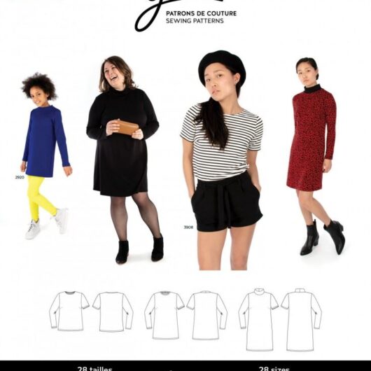 Jalie Paper Sewing Pattern 3903 Nicole Shift Dress Tunic & Tee