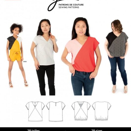 Jalie Paper Sewing Pattern 3904 Alice V Neck Blouse