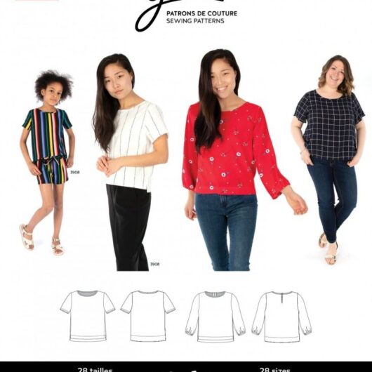 Jalie Paper Sewing Pattern 3905 Gisele Round Neck Blouse