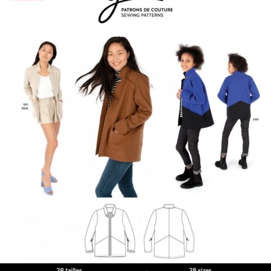 Jalie Paper Sewing Pattern 3906 Tania Coatigan