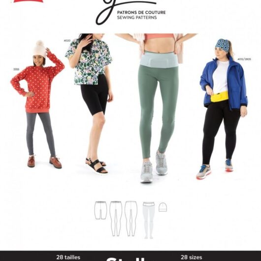 Jalie Paper Sewing Pattern 4023 Stella Leggings Running Belt & Beanie