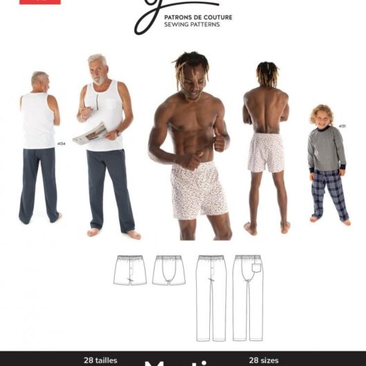Jalie Paper Sewing Pattern 4132 Martin Lounge Pants & Boxer Shorts