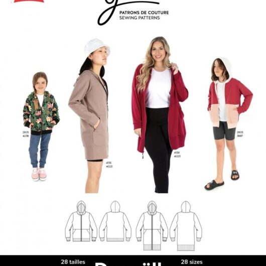 Jalie Paper Sewing Pattern 4239 Danaelle Zip Hoodies
