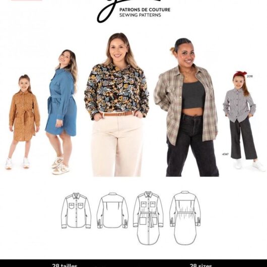 Jalie Paper Sewing Pattern 4451 Claudette Shirt & Shirt Dress