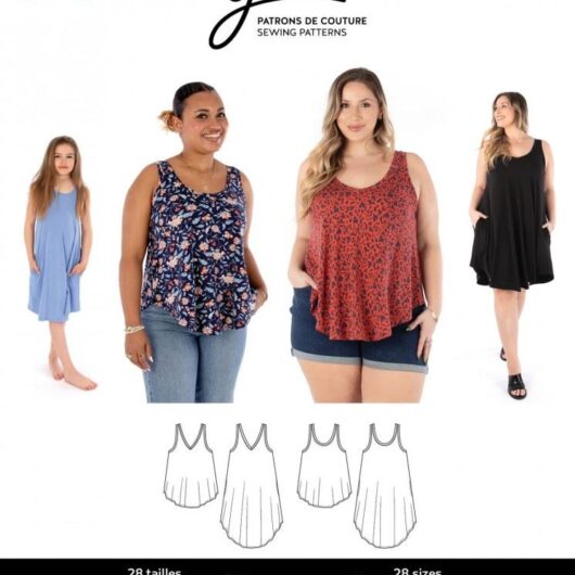 Jalie Paper Sewing Pattern 4456 Chantal Swing Tank & Dress