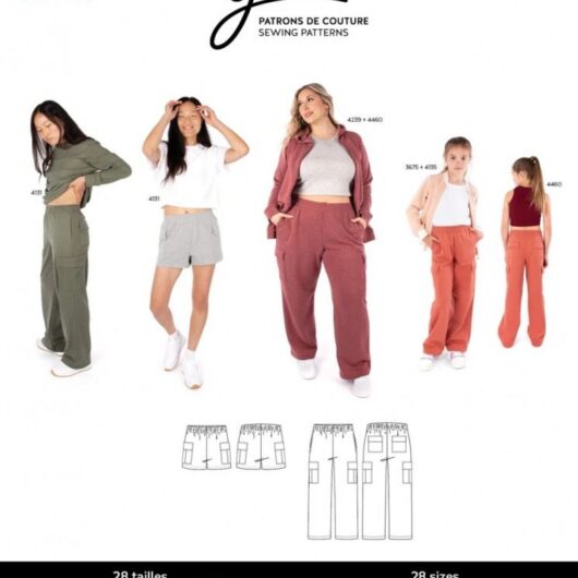 Jalie Paper Sewing Pattern 4457 Roxanne Cargo Shorts & Sweatpants