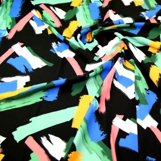 John Kaldor Madrid Crepe Fabric Black