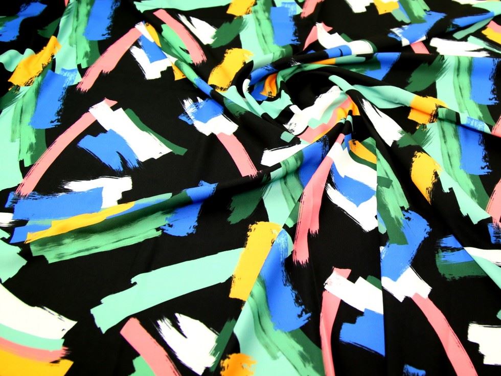 John Kaldor Madrid Crepe Fabric Black