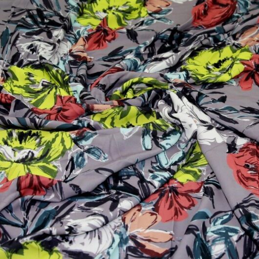 John Kaldor Madrid Crepe Fabric Grey