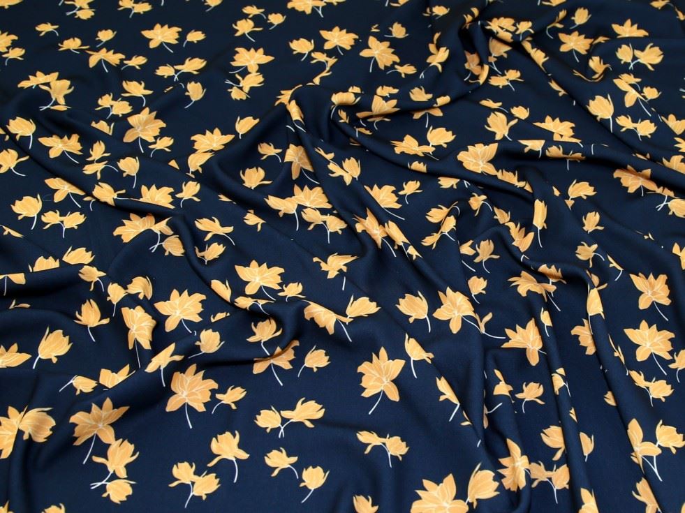 John Kaldor Madrid Crepe Fabric Navy