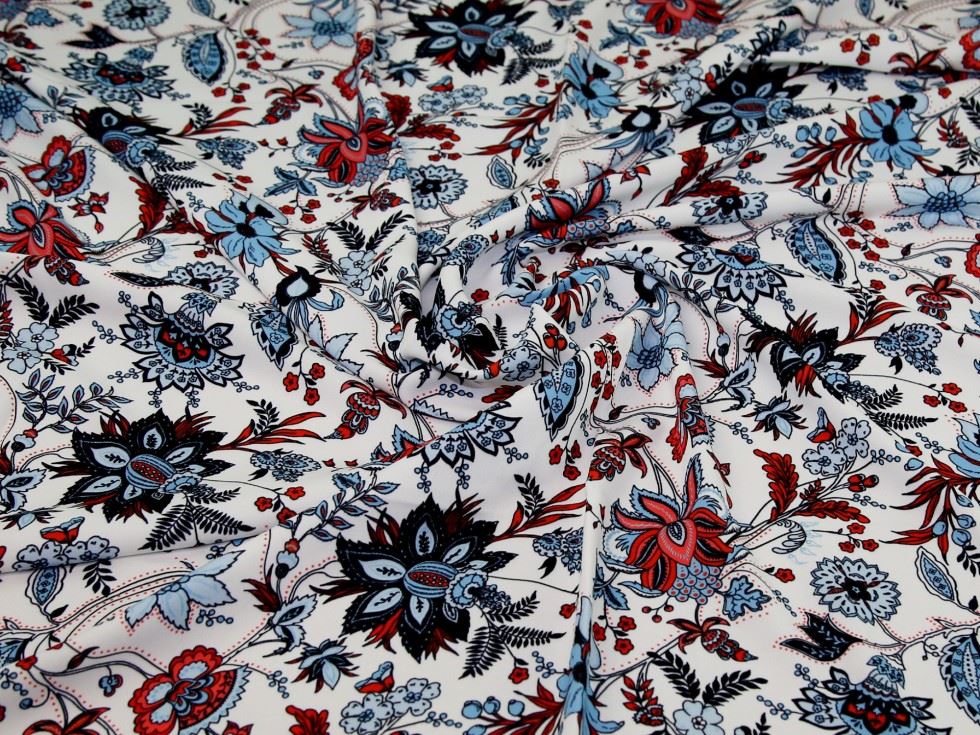 John Kaldor Madrid Crepe Fabric Sky Orange