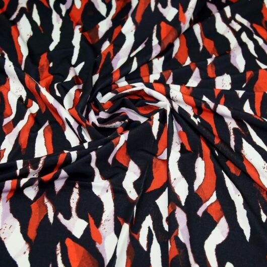 John Kaldor Portia ITY Silky Stretch Knit Fabric Orange Lilac Navy