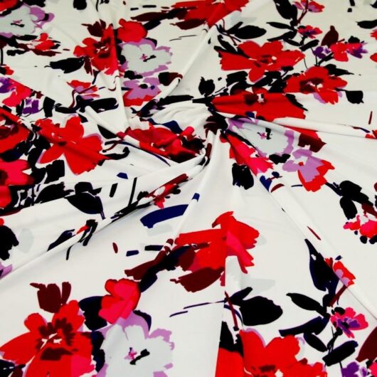John Kaldor Portia ITY Silky Stretch Knit Fabric Red & Pink