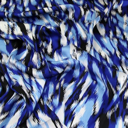 John Kaldor Rosaline Crinkle Satin Fabric Royal Blue