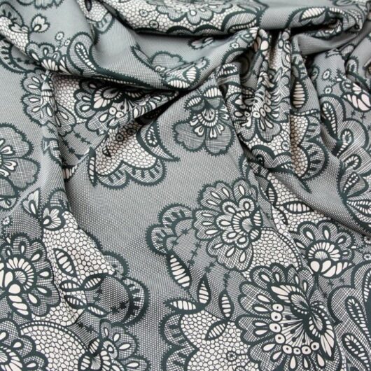 John Kaldor Ursula Stretch Woven Sateen Fabric Black & Beige
