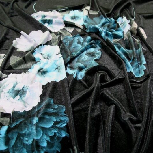 John Kaldor Velvet Stretch Knit Fabric Turquoise
