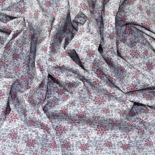 John Louden 100% Cotton Fabric Pink & Grey