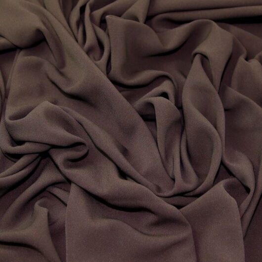 John Louden Alise Stretch Woven Crepe Fabric Dark Brown