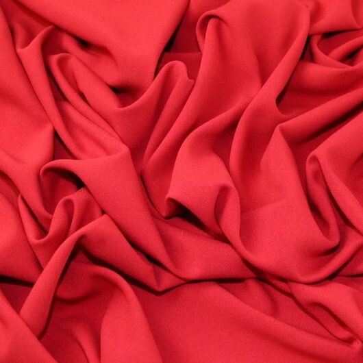 John Louden Alise Stretch Woven Crepe Fabric Red