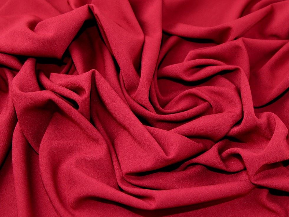 John Louden Alise Stretch Woven Crepe Fabric Ruby