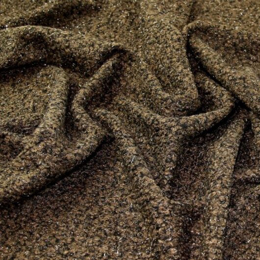 John Louden Boucle Stretch Knit Coating Fabric Brown