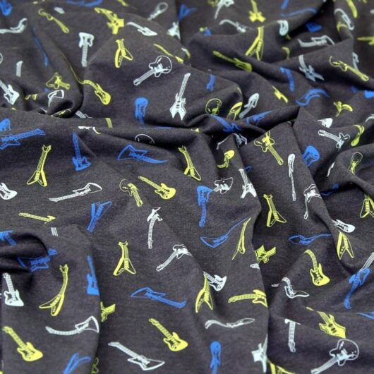 John Louden Cotton Jersey Stretch Knit Fabric Charcoal