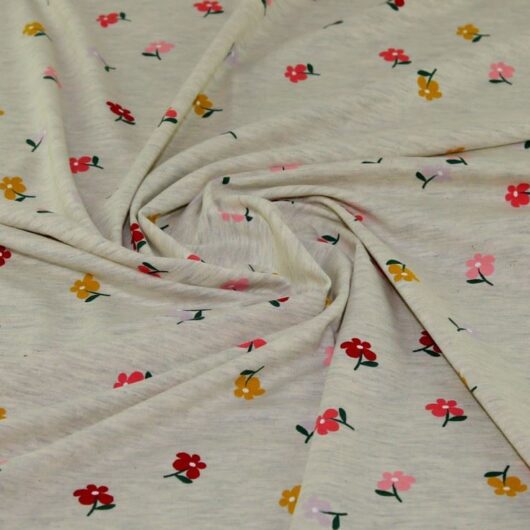 John Louden Cotton Jersey Stretch Knit Fabric Ecru