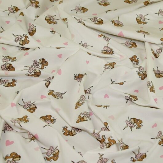 John Louden Cotton Jersey Stretch Knit Fabric Ivory
