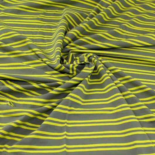 John Louden Cotton Jersey Stretch Knit Fabric Khaki & Yellow