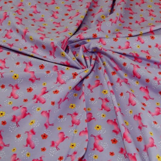 John Louden Cotton Jersey Stretch Knit Fabric Lilac