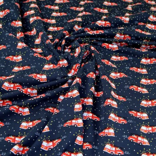 John Louden Cotton Jersey Stretch Knit Fabric Navy