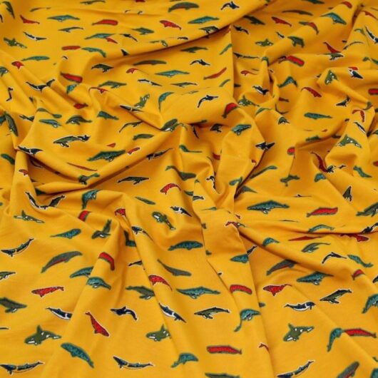 John Louden Cotton Jersey Stretch Knit Fabric Ochre