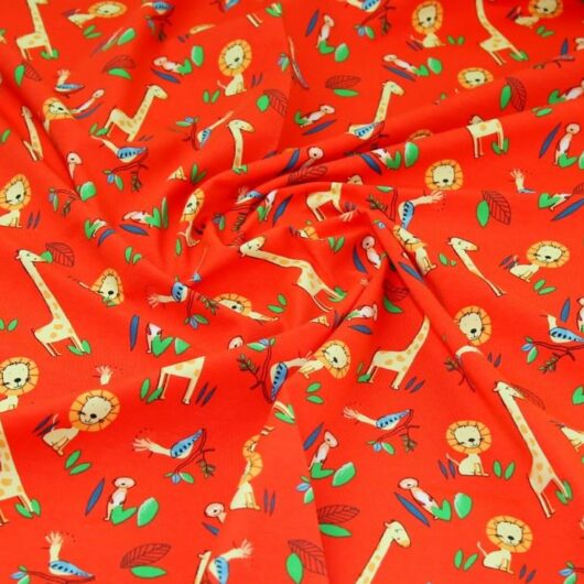John Louden Cotton Jersey Stretch Knit Fabric Orange