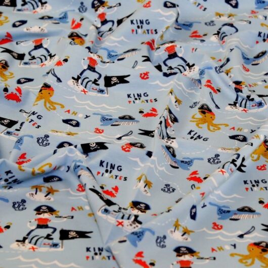 John Louden Cotton Jersey Stretch Knit Fabric Pale Blue