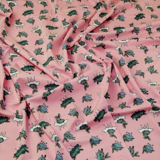 John Louden Cotton Jersey Stretch Knit Fabric Pink