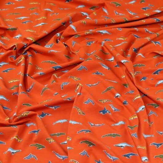 John Louden Cotton Jersey Stretch Knit Fabric Rust