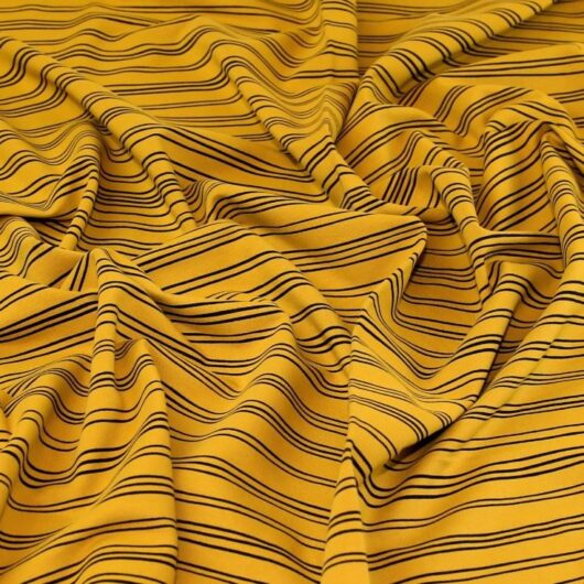 John Louden Fleece Back Sweatshirt Stretch Knit Fabric Ochre