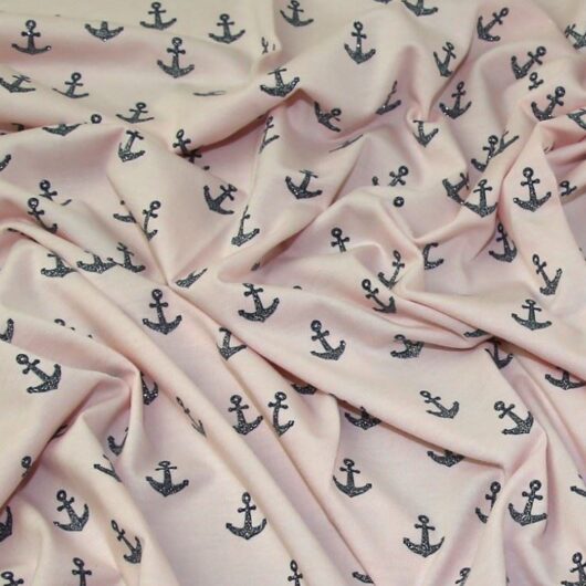 John Louden Glitter Cotton Jersey Stretch Knit Fabric Pink
